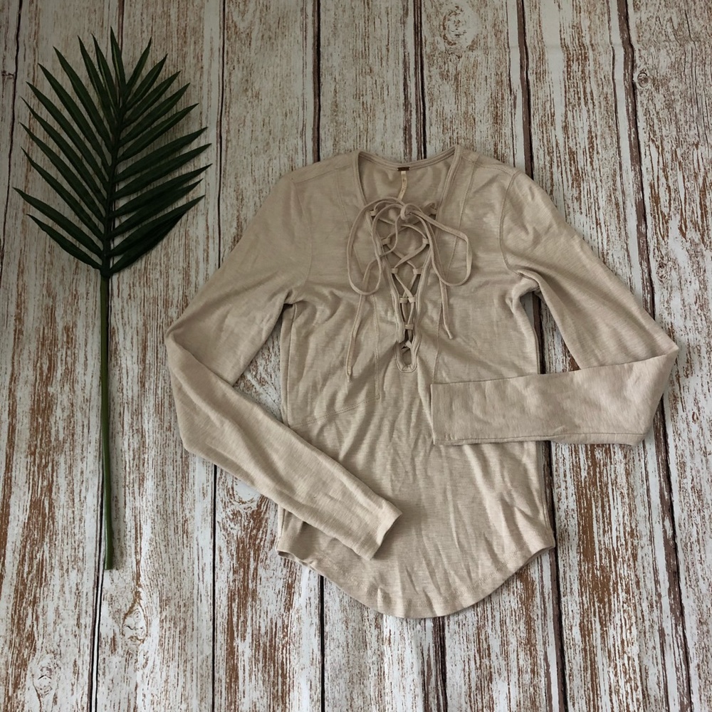 Free People Long Sleeve Top with Ties Size XS